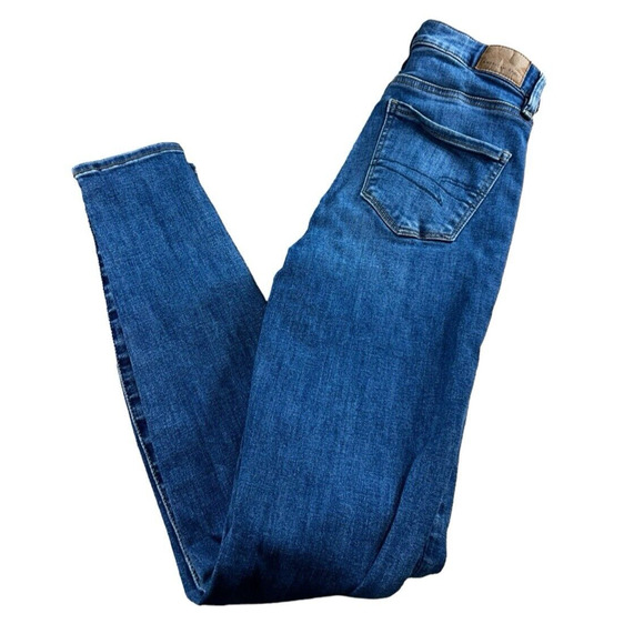 American Eagle AE Womens 2 Short Destroyed Distressed Hi-Rise Stretch Jegging - Picture 2 of 8